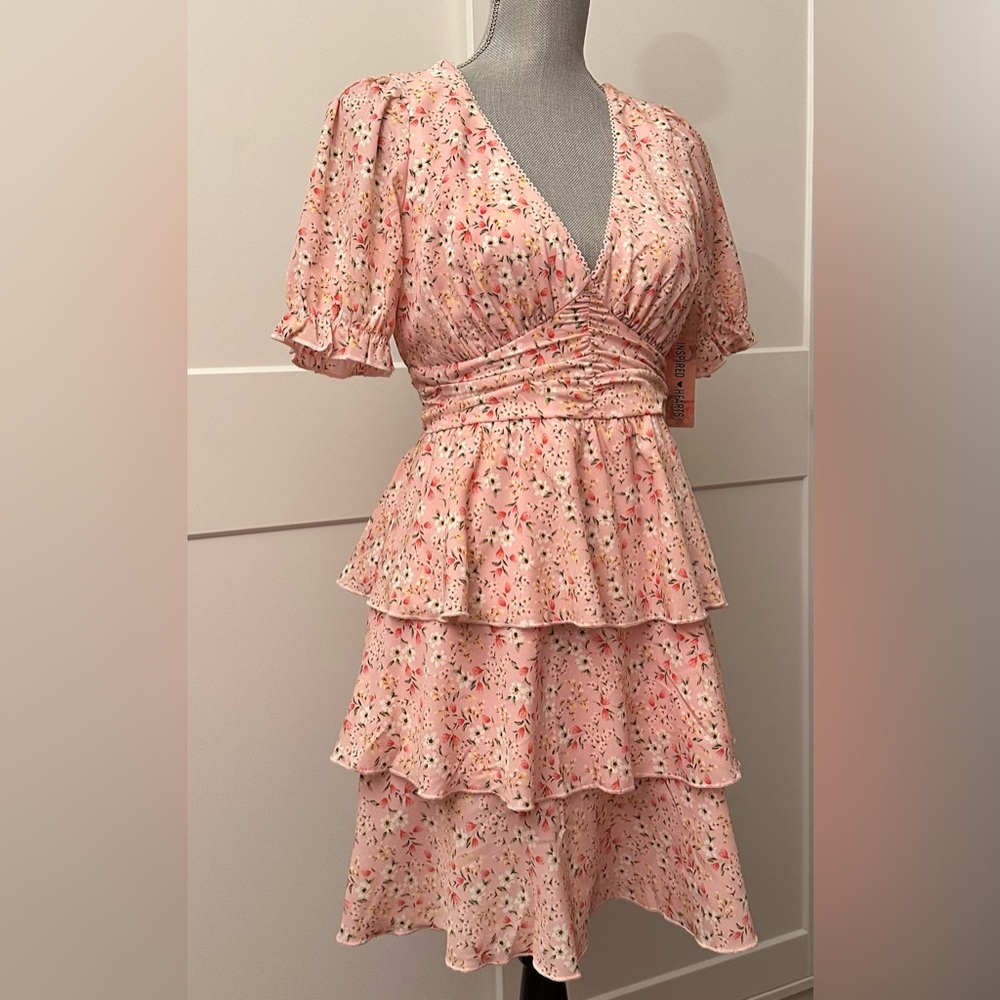 Floral Pink Ruffle Dress